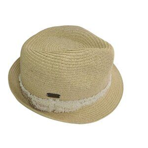 Sun N Sand Straw Fedora Hat Neutral Beach Sun One Size